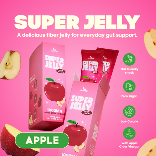 Wonder Super Jelly Apple, Konjac Jelly, Zero Sugar, 1000mg ACV, Low Calorie, Keto Friendly