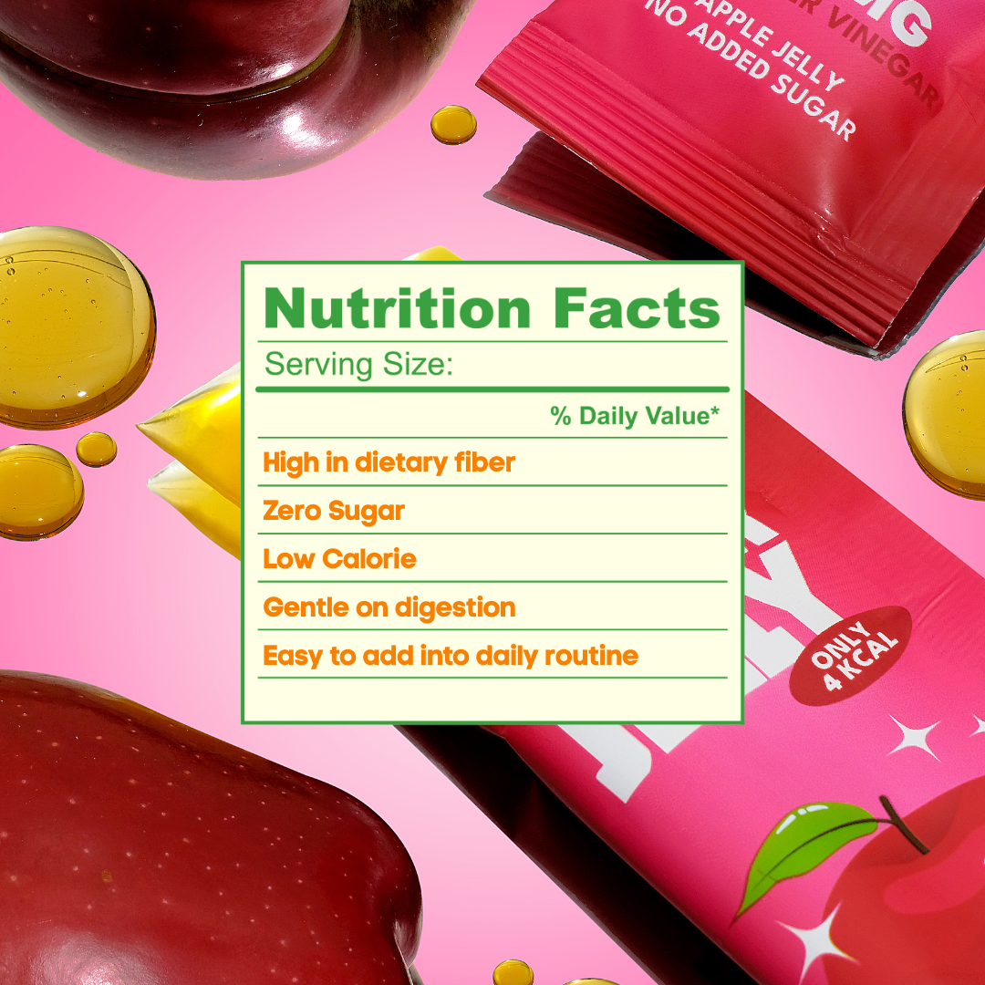 Wonder Super Jelly Apple, Konjac Jelly, Zero Sugar, 1000mg ACV, Low Calorie, Keto Friendly