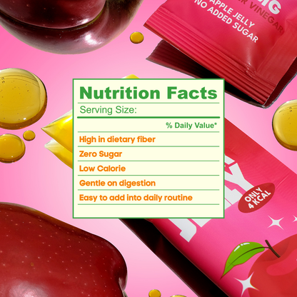 Wonder Super Jelly Apple, Konjac Jelly, Zero Sugar, 1000mg ACV, Low Calorie, Keto Friendly