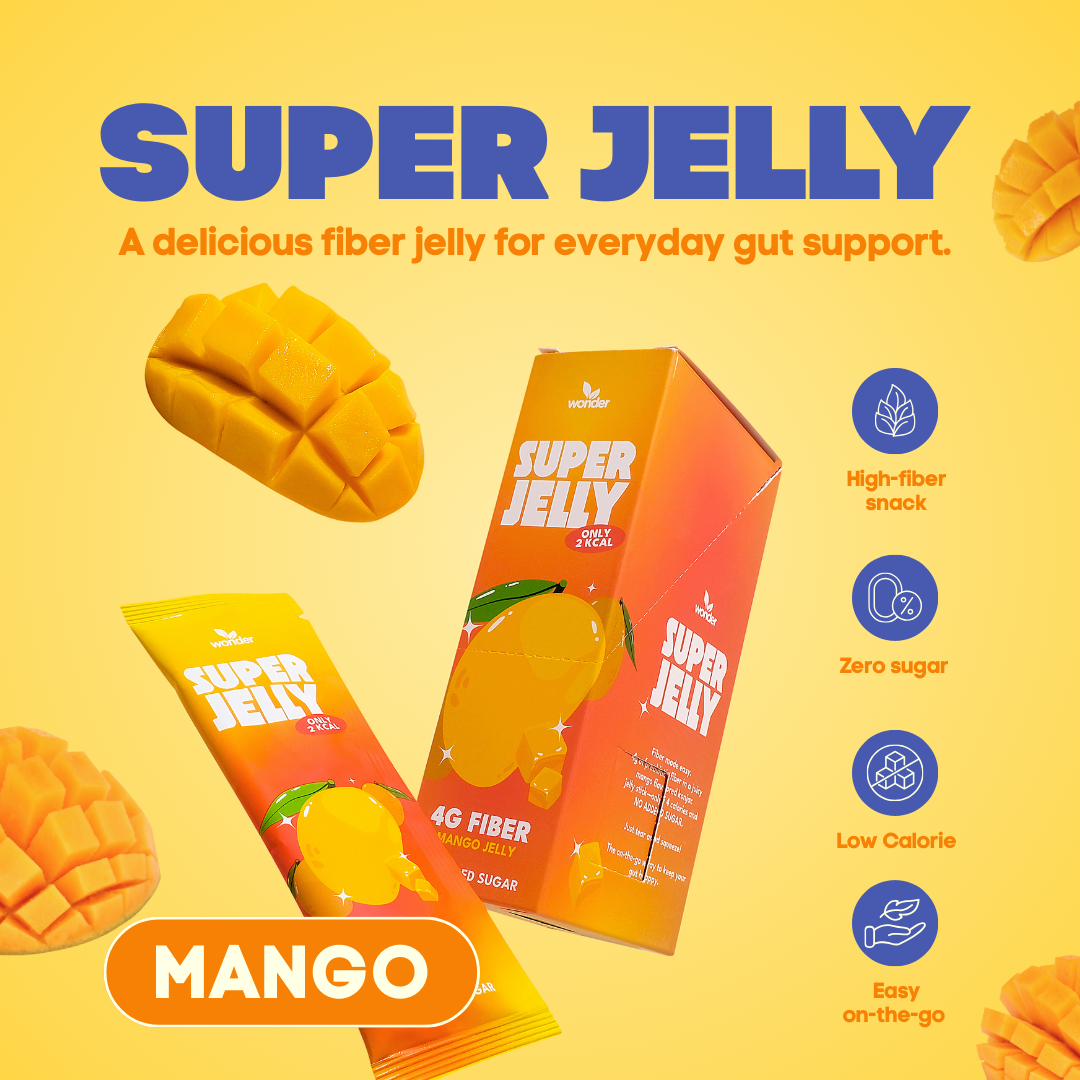 Wonder Super Jelly Mango, Zero Sugar, 4g Fiber, Low Calorie, Keto Friendly