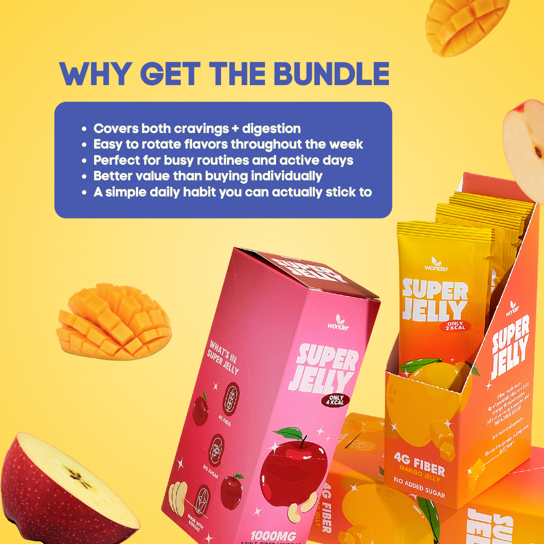 Super Jelly Duo  Mango + Apple, Zero Sugar,  Fiber + Gut Support, 14 Sachets