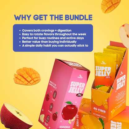 Super Jelly Duo  Mango + Apple, Zero Sugar,  Fiber + Gut Support, 14 Sachets