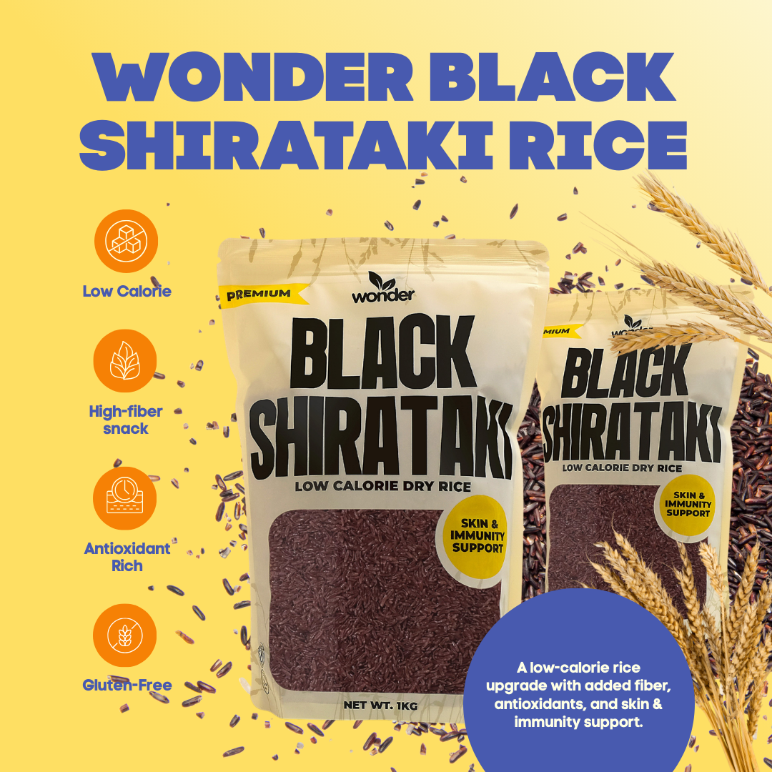 Wonder Black Shirataki Rice | Low Calorie Rice Alternative | Antioxidant-Rich | High Fiber | Gluten-Free | Vegan | Skin & Immune Support | Diet-Friendly Smart Rice