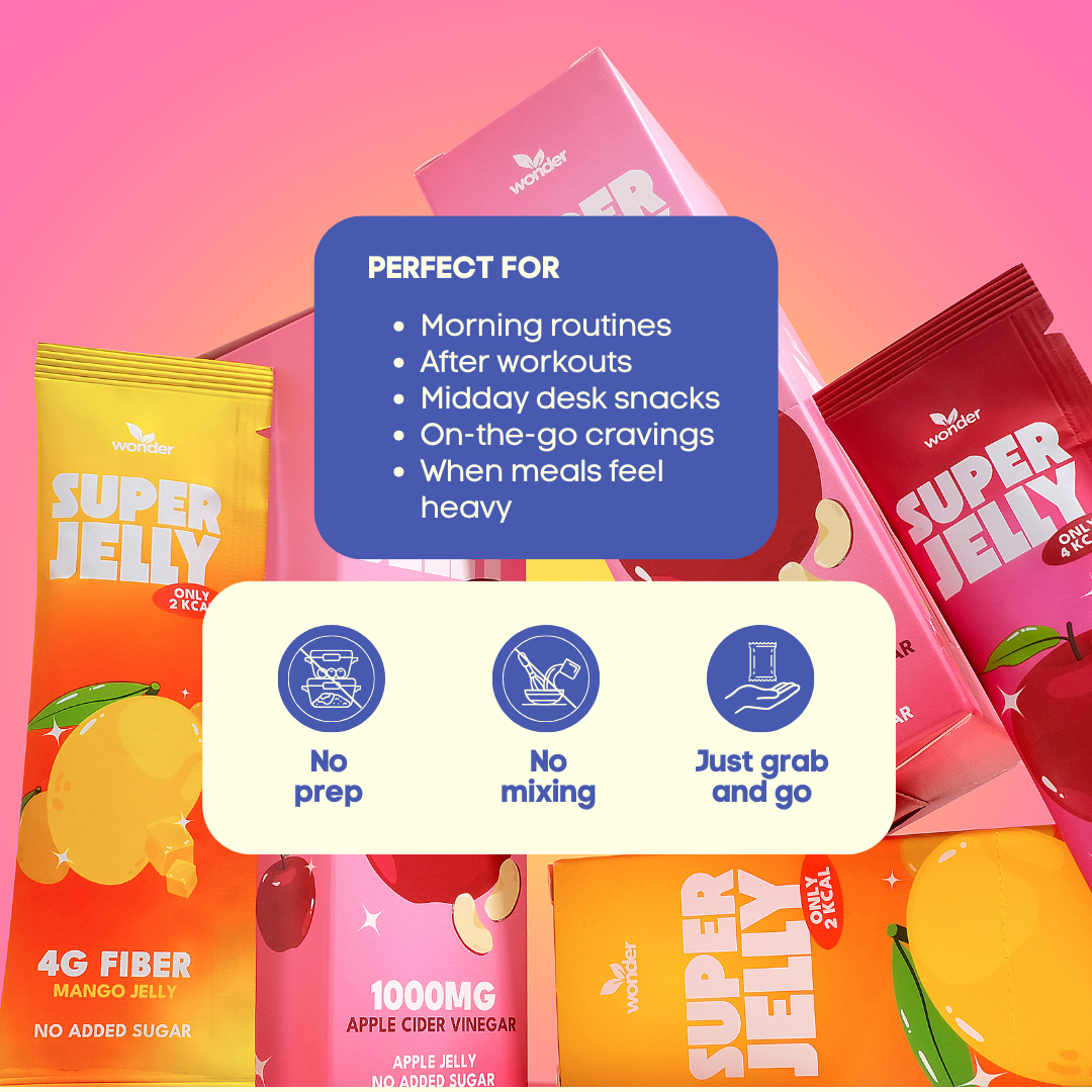 Super Jelly Duo  Mango + Apple, Zero Sugar,  Fiber + Gut Support, 14 Sachets