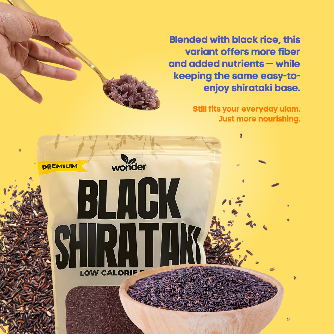 Wonder Black Shirataki Rice | Low Calorie Rice Alternative | Antioxidant-Rich | High Fiber | Gluten-Free | Vegan | Skin & Immune Support | Diet-Friendly Smart Rice