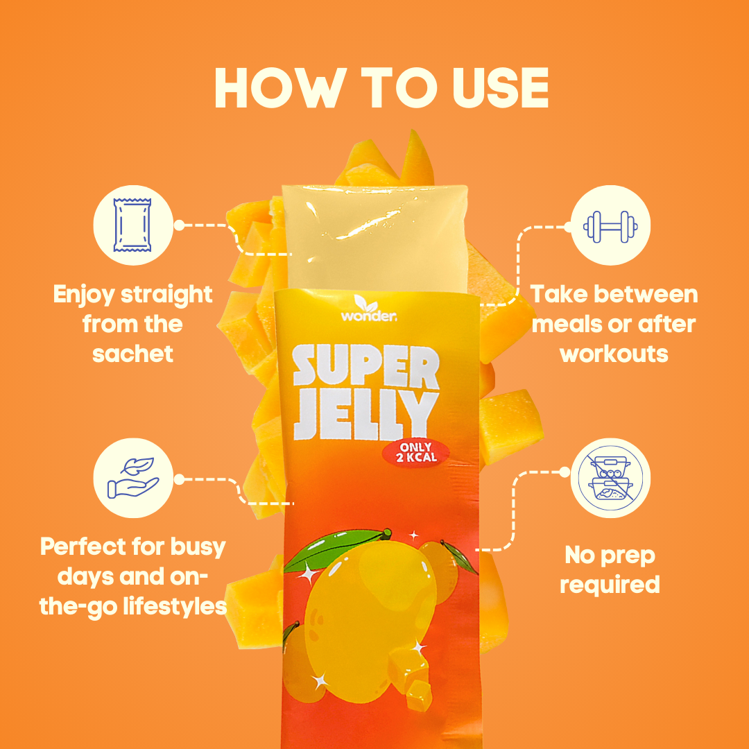 Wonder Super Jelly Mango, Zero Sugar, 4g Fiber, Low Calorie, Keto Friendly
