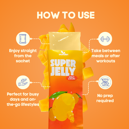 Wonder Super Jelly Mango, Zero Sugar, 4g Fiber, Low Calorie, Keto Friendly