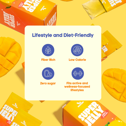 Wonder Super Jelly Mango, Zero Sugar, 4g Fiber, Low Calorie, Keto Friendly
