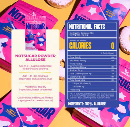 [Bundle of 3] NOTSUGAR™ Premium Powder Allulose Zero Sugar, Zero Calorie Sweetener,Diabetic Friendly