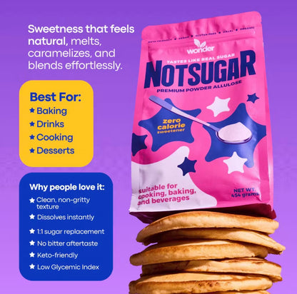 [Bundle of 3] NOTSUGAR™ Premium Powder Allulose Zero Sugar, Zero Calorie Sweetener,Diabetic Friendly