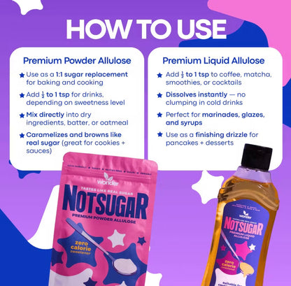[Bundle of 3] NOTSUGAR™ Premium Liquid Allulose | Zero Calorie Sweetener | Low Carb Sugar Substitute