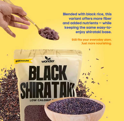[Bundle of 2] Wonder Black Shirataki Rice 1kg | Wonder Dry Shirataki Rice 500g | High Fiber
