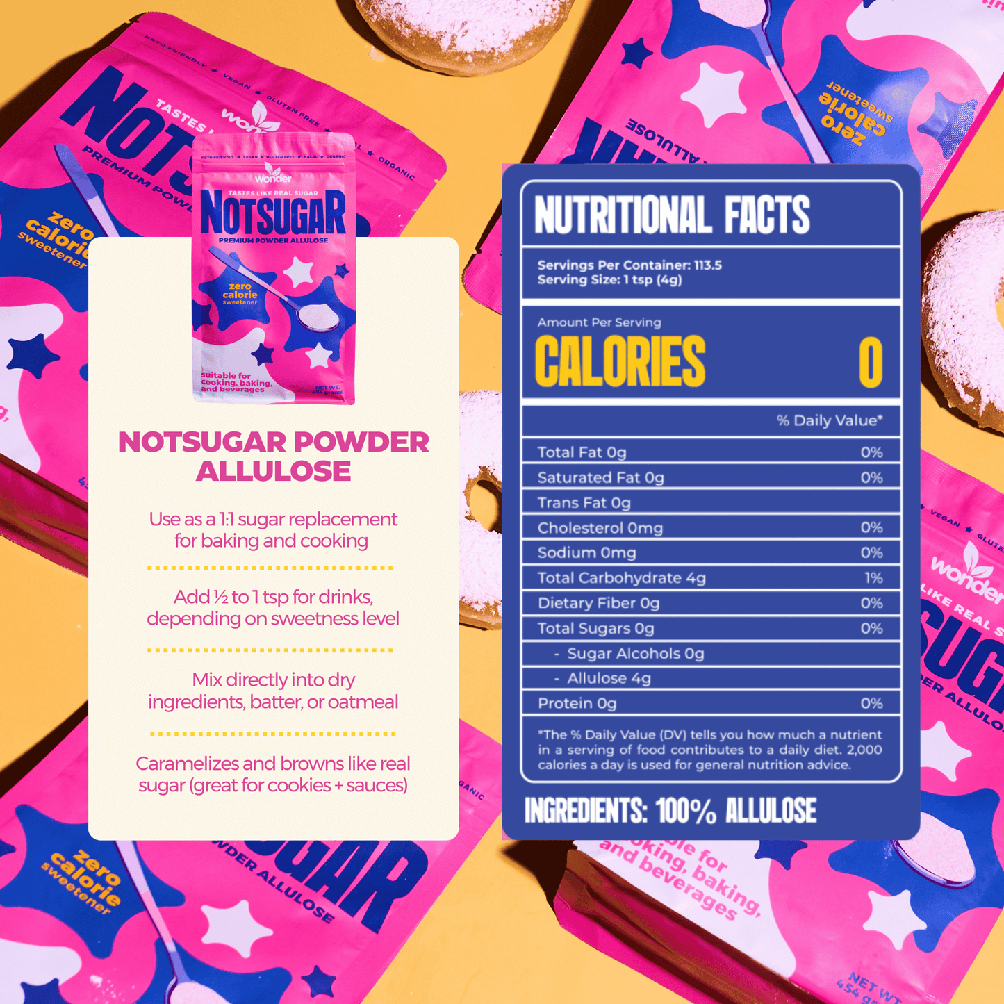 NOTSUGAR™ Premium Powder Allulose Zero Sugar, Zero Calorie Sweetener