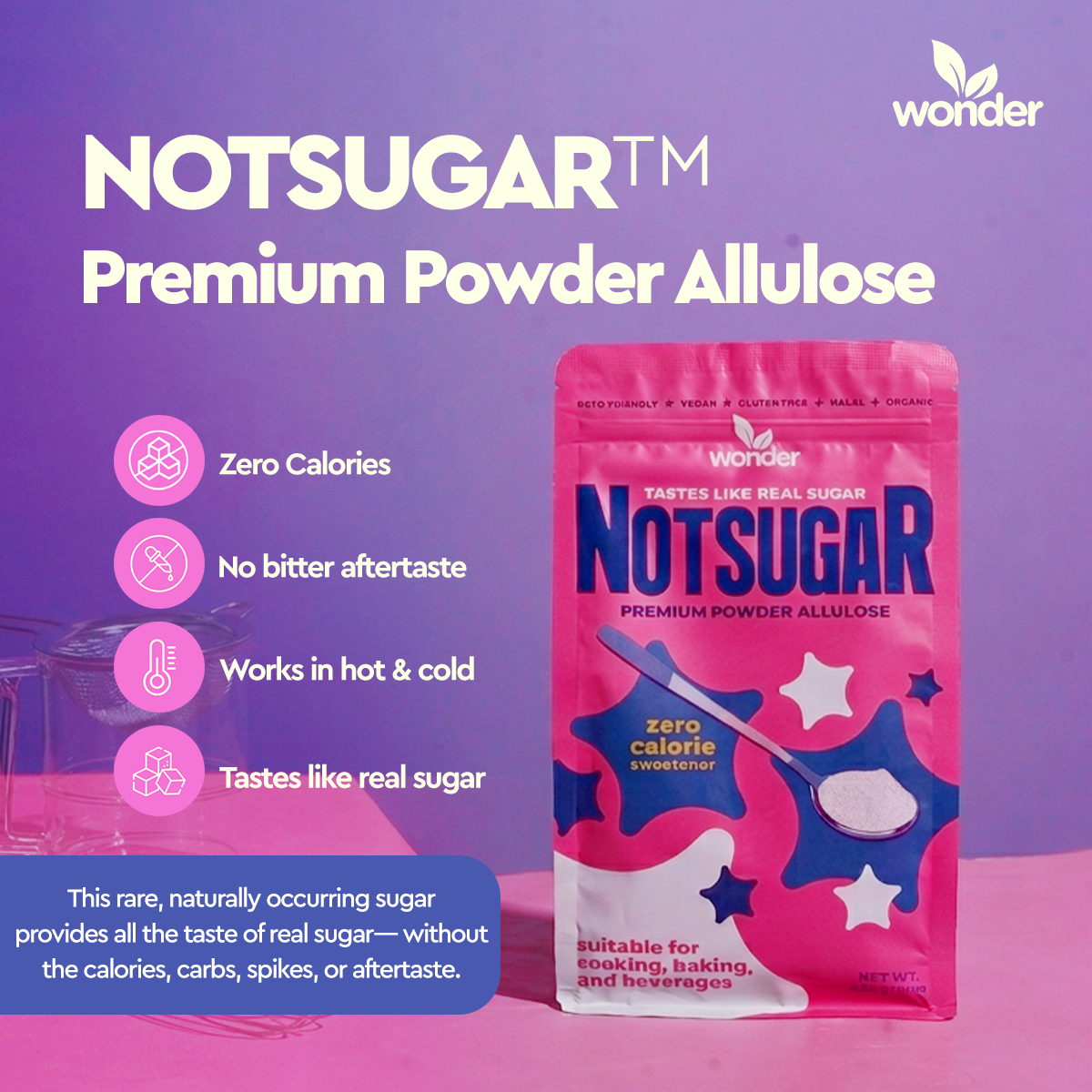 NOTSUGAR™ Premium Powder Allulose Zero Sugar, Zero Calorie Sweetener