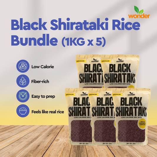 [Bundle of 5] Black Shirataki Rice 1kg | Antioxidant-Rich | High Fiber | Skin & Immune Support