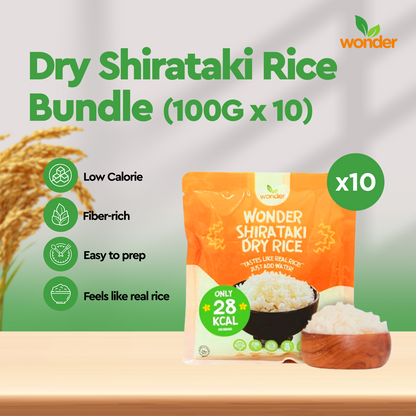 [Bundle of 10] Wonder Health Dry Shirataki Rice in 100G | Low Carb, Rice Alternative