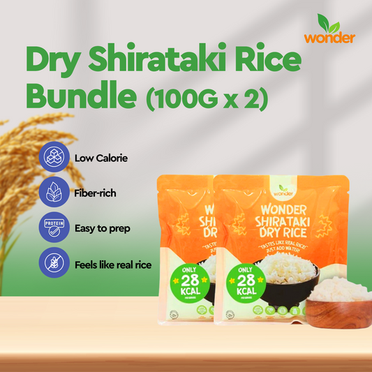 [Bundle of 2] Wonder Health Dry Shirataki Rice in 100G | Low Carb, Source of Fiber, Rice Alternative