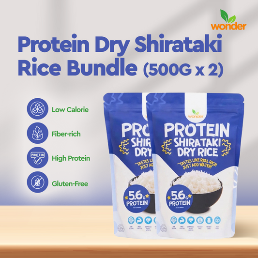 [Bundle of 2] Wonder Health Protein Dry Shirataki Rice 500g I Low carb, Source of Fiber