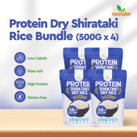 [Bundle of 4] Wonder Health Protein Dry Shirataki Rice 500g I Low carb, Source of Fiber